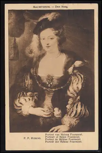 AK Artiste Rubens: Portrait de Helene Fourment, 8.10.110