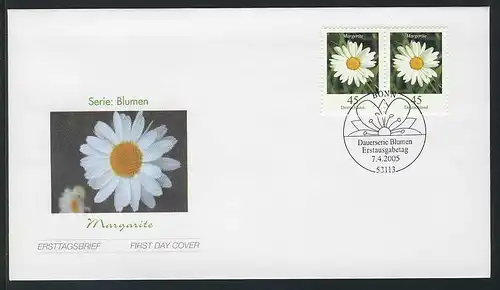 2451 Blume 0,45 Euro Margerite, Paar FDC Bonn