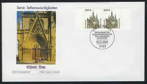 2381 SWK 0,05 Euro Erfurter Dom, Paar FDC ESSt Berlin