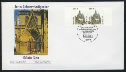 2381 SWK 0,05 Euro Erfurter Dom, Paar FDC ESSt Berlin