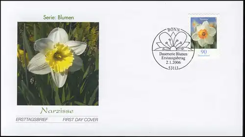 2515 Narcisse autocollante de MH 61, FDC ESSt Bonn