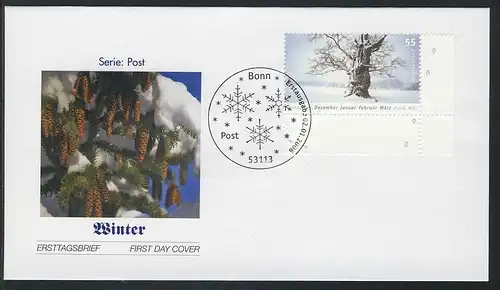 2509 Post Winter auf FDC ESSt Bonn