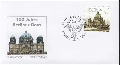 2446 Berliner Dom - selbstklebend aus MH 57 auf FDC Berlin