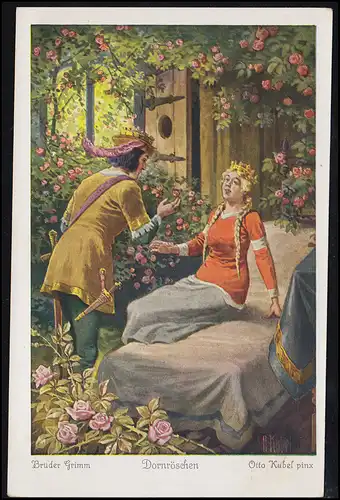 AK Artiste Otto Kubel: Frères Grimm - Dornrochen, Editeur UVACHROM, inutilisé