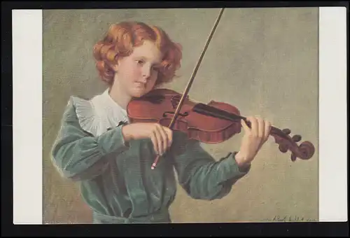 AK Artiste Albert Aublet: Le jeune violoniste, Salon de Paris, inutilisé