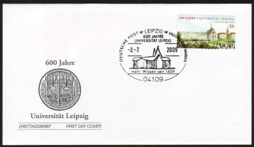 2747 Uni Leipzig - autocollant en feuille feuille, FDC ESSt Leipzig