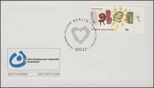 2702 Bundesverein Lebenshilfe 2008 auf FDC ESSt Berlin