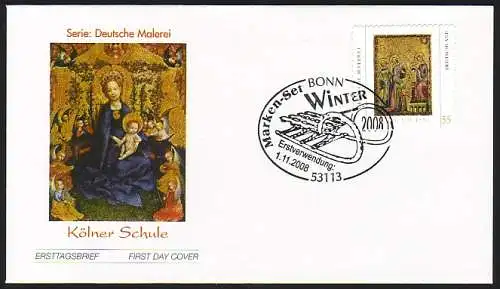 2701 Gemälde selbstklebend aus MH 76 Winter FDC Erstverwendungsstempel EV-O Bonn