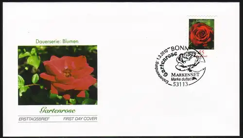 2675 Gartenrose, mit Duft, aus Folienblatt 7, FDC EV-O Bonn 1.3.2010 