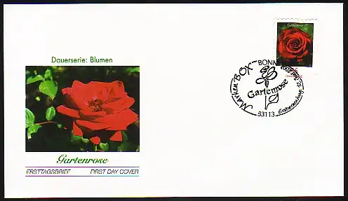 2675 Rose de jardin, en rouleau, FDC EV-O Bonn 12.6.08
