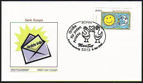 2665 Europe - ACCUEIL SUR FDC - premier cachet d'utilisation Bonn salutation
