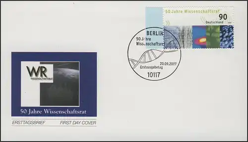 2622 Wissenschaftsrat - mit Seitenrand links auf FDC ESSt Berlin