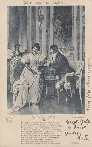 Künstler-AK Alois Heinrich Priechenfried: Verlor´nes Glück, BERLIN 9.10.1901