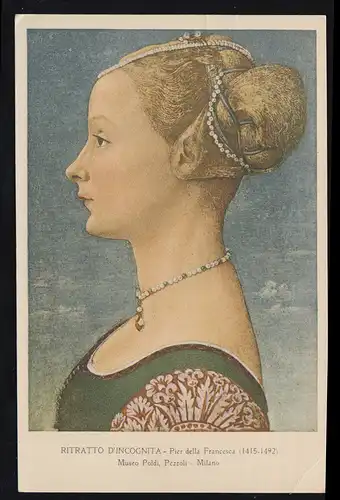 AK Piero della Francesca: Portrait féminin inconnu, inutilisé