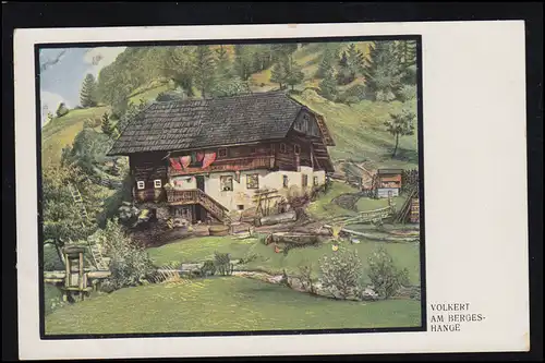 Artiste-AK Volkert: Au Bergeshange, édition Teubner 1911, inutilisé