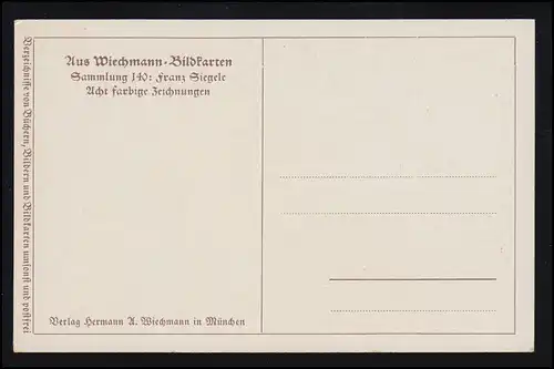 AK F. Siegele: d'anciennes cartes d 'artiste, cartes Wiechmann, inutilisé