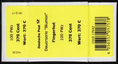 3501 chapeau doigt 370 cent + CF Banderole / autocollant, petit numéro