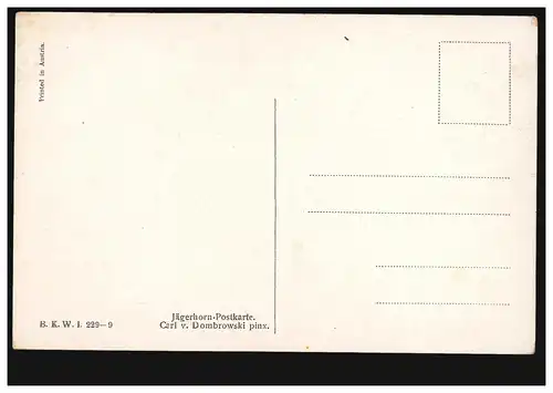 AK Carl v. Dombrowski: Rache avec des nouveaux, carte postale Jägerhorn inutilisé