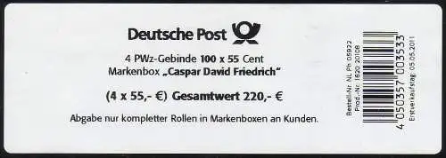 2869 C.D. Friedrich - BANDEROLE pour 4 boîtes de marques (sans marques)