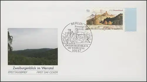 2847 Zweiburgenblick im Werratal, FDC ESSt Berlin