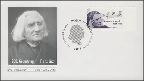 2846 Franz Liszt 2011, FDC ESSt Bonn