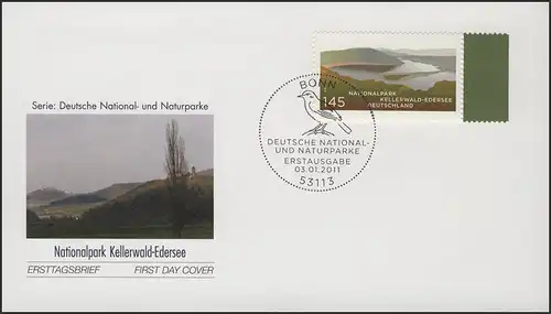 2841 Nationalpark Kellerwald-Edersee, FDC ESSt Bonn