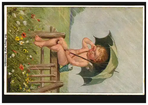 AK Fialkowska artiste: Sous la pluie, le soleil suit, carte Primus, inutilisé