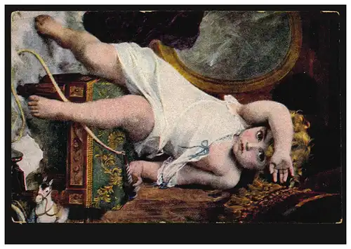 AK Artiste E. Munier: La peur, Salon J.P., inutilisé