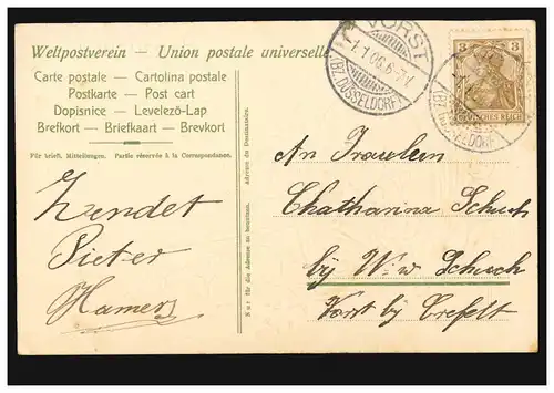 Neujahrs-AK Mit Schweinsgalopp ins Neue Jahr, VORDST (BZ. DÜSSELDORF) 1.1.1906