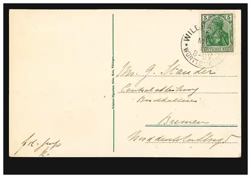 Künstler-AK Der angeschossene Eber, WILDBAD WÜRTTEMBERG 3.5.1910