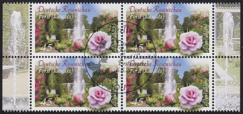 3012 Deutsche Rosenschau Forst / Lausitz Quiererblock avec ESST Berlin