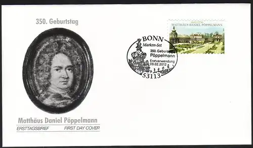 2915 Pöppelmann selbstklebend aus FB 19, FDC mit EV-O Bonn