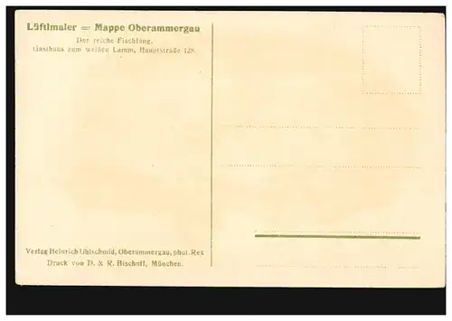 Künstler-AK Lüftlmaler-Mappe Oberammergau: Der reiche Fischfang, ungebraucht