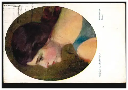 AK Artiste Stefan de Bukowski: tête d'étude - portrait féminin, non utilisé