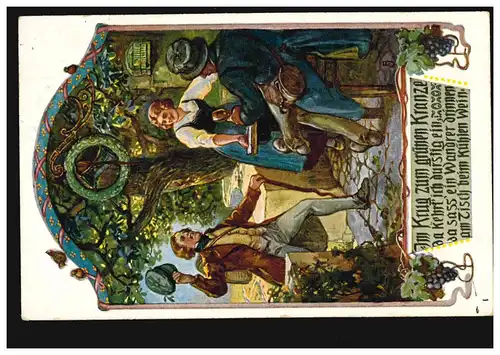 Künstler-AK Volksliederkarte: Im Krug zumgrünen Kranze ... KAMEN (Kr. HAMM) 1912