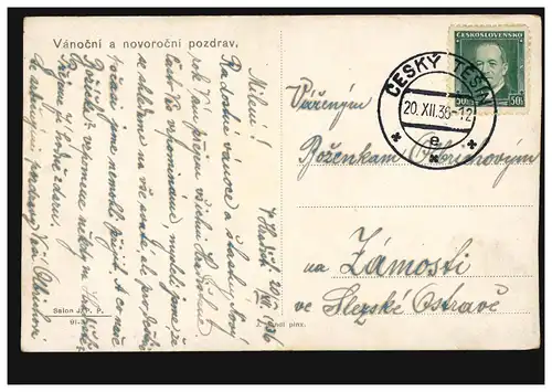 AK Artiste J. Jandl: Poisson frais - Sur le marché des poissons, CESKY TESIN 20.12.36