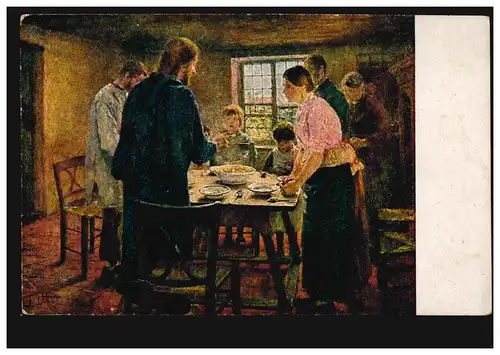 Artiste-AK Fritz de Uhde: prière de table, maison d'édition Seemann Leipzig, inutilisé