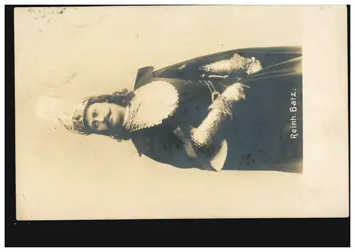 Foto-AK Schauspieler Reinh. Barz, Ortspostkarte CASSEL 15.5.1902