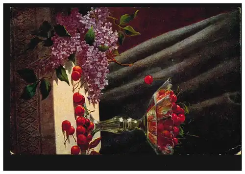 Artiste-AK Stillween mit Kirschen, Editeur J.S.&Co.M., par voie ferroviaire 25.7.1917