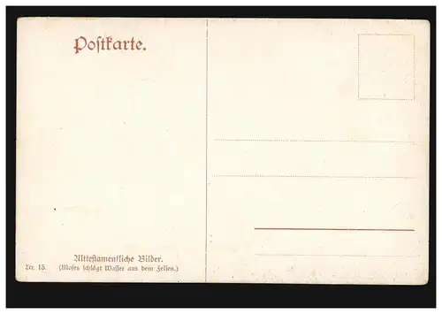 AK Artiste Images de l'Ancien Testament: Moïse bat l 'eau du rocher