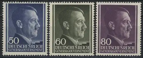 110-112 Freimarken Hitler 1943, Satz komplett ** postfrisch