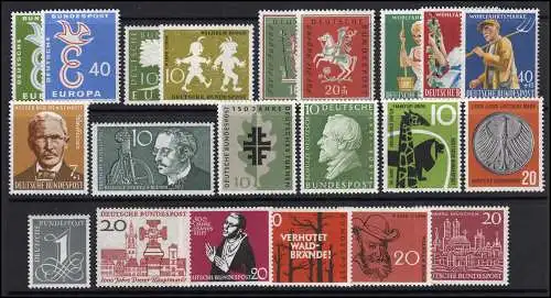 281-301 Bund-Jahrgang 1958 komplett, alle einwandfrei postfrisch **