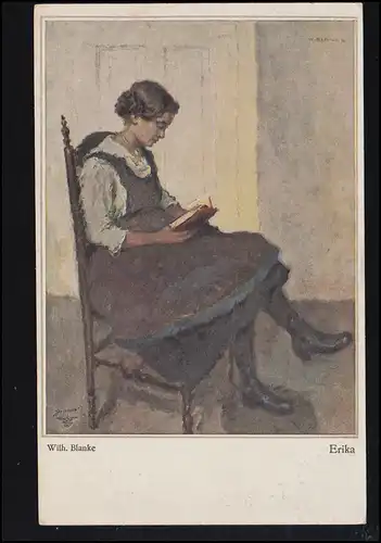 Künstler-AK Wilhelm Blanke: Erika, Primus-Postkarte, ungebraucht