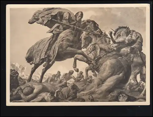 AK Artiste Ferdinand Steager: Défense des invasions orientales, inutilisé