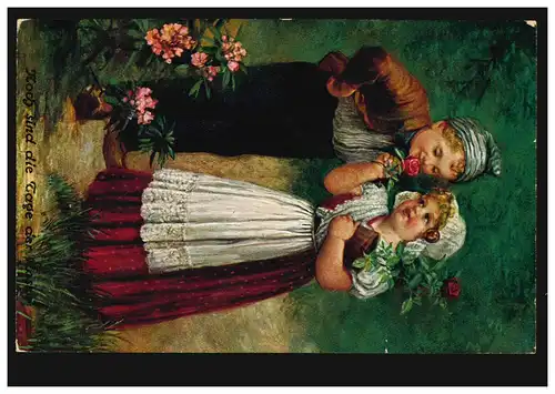Künstler-AK Noch sind die Tage der Rosen, REGENSBURG 23.8.1917