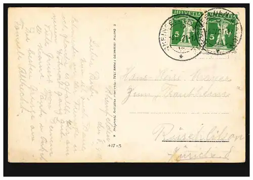 AK enfant avec parapluie et lierre sur la randonnée, RHEINFELDEN 6.4.1921