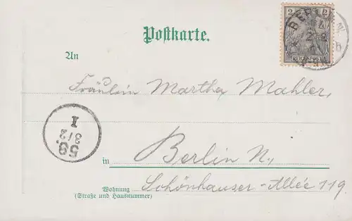 Künstler-AK Walther: Der Schwalbe Gruss, BERLIN 2.2.1901