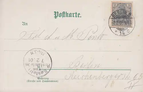 Künstler-AK P. Kohlschütter: Häusliches Glück, BERLIN S 14 c 7.2.1901