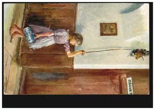 AK Artiste Rudolf Konopa: Père a soif, temple de censure vers 1918