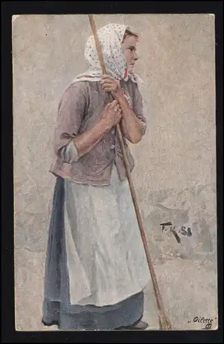 AK artiste Prof. Kallmorgen: Lors de la récolte, carte postale Tuck, inutilisé